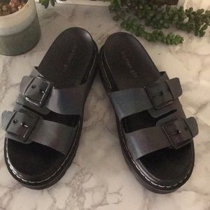 Steve Madden/Madden Girl Black Slides